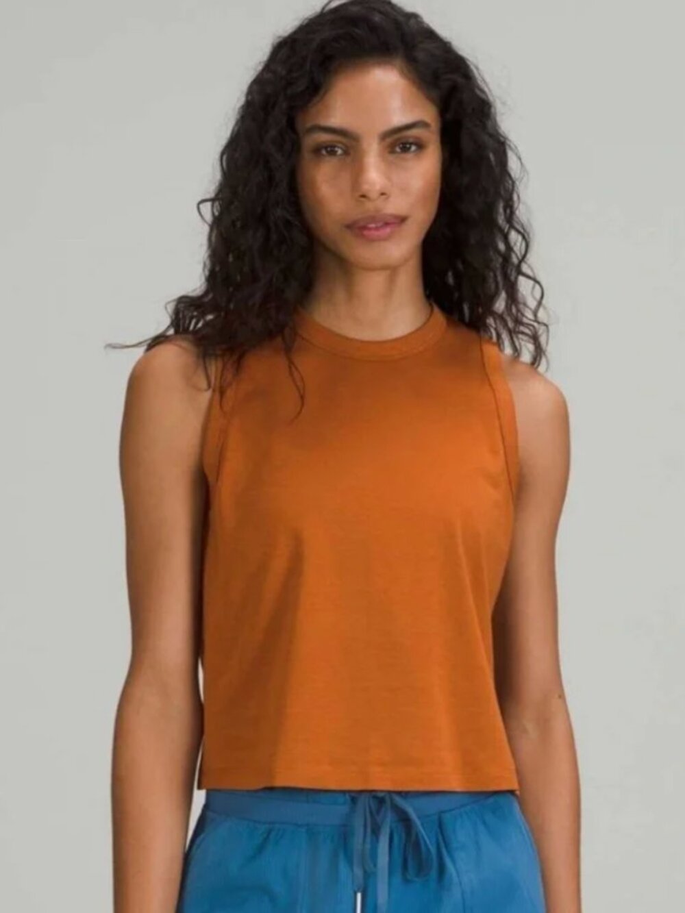 Lululemon Classic-Fit Cotton-Blend Tank Top Butternut Brown Orange Size Medium